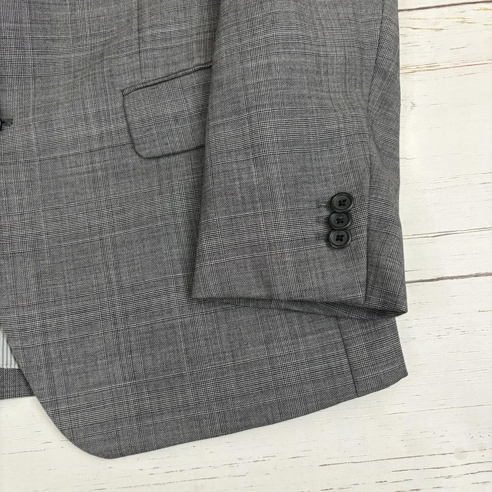 Banana Republic Blazer Suit Jacket Mens 40S Glen Plaid Wool Tailored Slim Fit